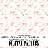 Digital Pattern, Seamless Pink Bows, Tea Cup Pattern, Macaron Pattern, Floral, Digital Bundle, Commercial Use, Tea Party Pattern, Print thumbnail 1