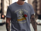 Skull Tattoo T-Shirt, Rose Tattoo, Funny Tattoo Tee, National Tattoo Day Gift, Tattoo Lover Shirt, Tattoo Artist Present, Skull TShirt thumbnail 5