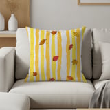 Fall Leaf Yellow Stripe Throw Pillow Case & Table Runner, Autumn Home Decor, Seasonal Accent Pillows thumbnail 3