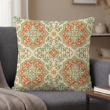 Moroccan Tile Pillow Case, Spanish Pattern Pillow Cover, Mediterranean Floral Cushion Cover, Vintage Boho Home Decor Accent Pillow thumbnail 1