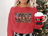 Vintage Black Santa Christmas Brushstroke African American Santa Sublimation Design, Nostalgic Holiday  thumbnail 16