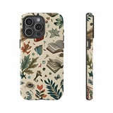 Botanical iPhone Case: Open Books, Leaves, Mushrooms, Nature Inspired, Unique thumbnail 2