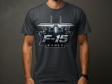 F-15 Fighter Jet Shirt, Aviation T-Shirt, Military Jet Graphic Tee, Pilot Air Force Gift, Faux Chrome Eagle Jet Aircraft Top for Him thumbnail 6