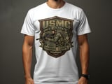 USMC Marine Corps Tribute T-Shirt, Military Veteran Appreciation Tee, Soldier Gift, Patriotic Graphic Shirt thumbnail 2