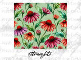 Echinacea Tumbler Wrap PNG Digital Design, Watercolor Floral 20oz Skinny Tumbler Sublimation Seamless File, Instant Download thumbnail 13