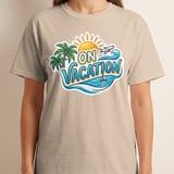 On Vacation Shirt, Summer Travel Tee, Beach Trip Outfit, Holiday Mode T-Shirt, Palm Tree Ocean Plane Graphic, Cruise Ready Top, Travel Lover thumbnail 6