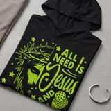 Pickleball Sport-Tek Performance Hood, All I Need Is Jesus And Pickleball, Lightweight Hoodie thumbnail 7