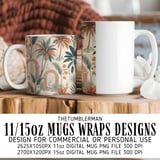 Digital Pattern, Palm Tree Pattern, Floral Pattern, Tropical, Digital Bundle, Commercial Use, Digital Paper, Graphic Design, Wall Art Design thumbnail 4
