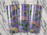 20oz Tumbler Sublimation PNG Purple Floral Seamless Wrap Design | Wildflower Digital File Tapered + Car Coaster | Botanical Cottagecore thumbnail 7