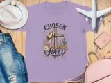 Christian Chosen Loved Youth T-Shirt, 1 Peter 2:9 Scripture Western Boho Faith Tee, Cowgirl Aesthetic Distressed Graphic Shirt thumbnail 11