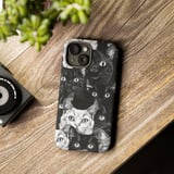 Cat Pattern Tote Bags, Throw Pillow, iPhone Case, Feline Design, Cat Lover Gift, Pet Art, Cute Animal Print, Black and White thumbnail 12