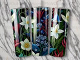 Dark Botanical Tumbler Sublimation PNG, Moody Floral 20oz Skinny Tapered Wrap Digital Design, Seamless + Free Car Coasters thumbnail 7