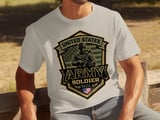 United States Army Soldier T-Shirt | Patriotic Military Veteran Apparel | American Flag Support Tee | Grunge Army Style Gift for Him thumbnail 8