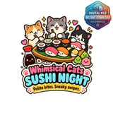 Whimsical Cats Sushi Night Mug Wrap thumbnail 2