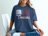 Pickleball Comfort Colors Shirt, PICKLEBALL Distressed USA Flag, Vintage Patriotic Court Graphic Tee thumbnail 4
