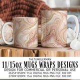 Rose Gold Marble Tumbler Design, Watercolor Floral Backgrounds, Digital Scrapbooking Paper, Printable Tumbler Png, Digital Download thumbnail 4