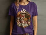 Coffee Weather Tee or Sweatshirt, Faux Patchwork Design thumbnail 14