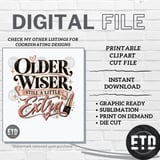 Older Wiser Still A Little Extra PNG, Sassy Birthday Queen Shirt Design, Glam Rose Gold Sublimation Graphic, Funny Birthday Gift Clipart thumbnail 10