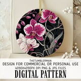 Orchid Tumbler Design, Digital Download, Floral Tumbler PNG, Watercolor Flower Backgrounds, Junk Journal Pages, Digital Scrapbooking Paper thumbnail 3