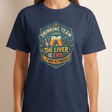 Drinking Team T-Shirt, Funny Beer Lover Gift, 'The Liver Is Evil' Punished Liver Graphic Tee, Bar Humor College Party Shirt for Him thumbnail 10