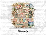 Seek Beauty Everywhere Tumbler PNG Sublimation Design, Inspirational Quote Collage Wrap, 20oz Skinny Straight & Tapered Digital Download thumbnail 9