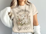 Christian Shepherding Little Hearts T-Shirt | Cute Lamb Daisy Pastor Teacher Gift | Faith-Based Apparel Tee thumbnail 3