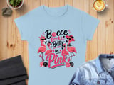 Bocce Looks Better in Pink Flamingo T-Shirt, Funny Bocce Ball Player Gift for Her, Summer Vacation Tee, Cute Pink Top thumbnail 4
