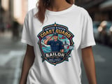 United States Coast Guard Sailor T-Shirt | Patriotic Military Veteran Gift | Honor Respect Devotion Duty USCG Tee thumbnail 2