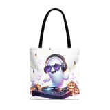 Halloween Tote Bag, Ghost DJ Tote Bag, Music Lover, Halloween Party, Pumpkin Design, Spooky Season, Cute Ghost, Fun Tote, Gift Idea thumbnail 5