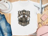 Armor Of God Youth T-Shirt, Ephesians 6:11 Scripture Faith Christian Vintage Distressed Religious Graphic Tee Mens Gift thumbnail 1
