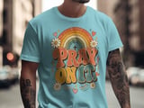 Pray On It Retro T-Shirt, Christian Rainbow Daisy Graphic Tee, Faith Based Scripture Shirt, Religious Gift for Her thumbnail 12