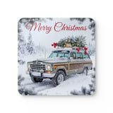 Grand Wagoneer Corkwood Coaster Set, Christmas Tree Car Coasters, The Waggy Art, Classic Car Gifts, Car Lover Coasters, Automotive Coaster thumbnail 4