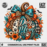 Dog Mom Pumpkin PNG Digital Design | Fall Halloween Sublimation Art | Leopard Print Buffalo Plaid Paw Print Pet Lover thumbnail 3