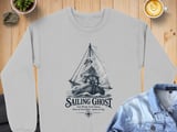 Sailing Ghost Crewneck Sweatshirts Vintage Maritime Sailor Boat Fair Wind Foul Omen Graphic Print thumbnail 11