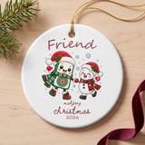 Mahjong Christmas Ornament 2026, Cute Mahjong Snowman Friend Ceramic Keepsake, Game Night Player Holiday Gift, Best Friend Tree Decoration thumbnail 6