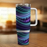 40oz Tumbler Wrap, Seamless Distressed Tapered PNG, Motion Illusion Wavy Design, Forest Silhouettes Digital Download thumbnail 6