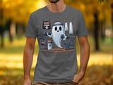 Gym Ghost T-Shirt, Halloween Workout Shirt, Boo Strong Tee, Cute Ghost Lifting Weights, Fitness Ghost Shirt, Halloween Gift, Funny Halloween thumbnail 2