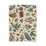 Books and Nature Blanket, Literary Blanket, Botanical Blanket, Cottagecore Throw Blanket, Reader Blanket, Gift for Bookworm, Cozy Blanket thumbnail 9