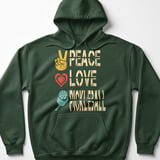 Pickleball Gildan Fleece Hoodie, Peace Love Pickleball Vintage Graphic, Court Pullover thumbnail 5