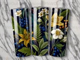 Dark Floral 20oz Tumbler Sublimation PNG, Seamless Botanical Wrap, Blueberry Lily Digital Download & Car Coaster PNG thumbnail 7