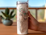 Highland Cow Tumbler Wrap, Floral Tumbler Wrap, 20oz Seamless Tumbler, Bohemian Cow Tumbler, Cowgirl Boots Tumbler, Cactus Wrap thumbnail 3