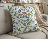 Whimsical Folk Floral Pillow Case thumbnail 5
