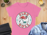 Pink Flamingo Bowling T-Shirt, Retro Roll Funny Flamingo Tee, Quirky Bird Lover Shirt, Summer Vacation Graphic Tee, Women's Bowling Gift thumbnail 3