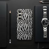 Zebra Print Tote Bag Aesthetic & Phone Case, Black White Animal Pattern, Trendy Y2K Style Purse, Wild Fashion Accessory Gift for Her thumbnail 7