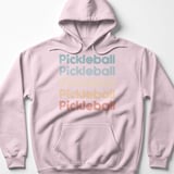 Pickleball Gildan Fleece Hoodie, Retro Striped Pickleball Stacked Line Graphic, Court Pullover Sweatshirt thumbnail 8