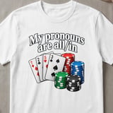 All In Pronouns Poker T-Shirt thumbnail 6