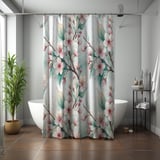 Sakura Bloom Watercolor Shower Curtain thumbnail 7