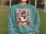 Cute Retro Ghost Halloween Sweatshirt, Trendy Spooky Season Hoodie, Fall Ghost Heart Glasses T-Shirt Gift for Her thumbnail 3