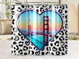 San Francisco 20oz Tumbler Wrap, Golden Gate Bridge, Digital Download, Heart, Leopard, Seamless thumbnail 1