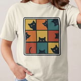 Retro Peeking Cats T-Shirt, Vintage Cat Lover Sweatshirt, Cute Kitty Tee, Funny Cat Mom Gift Shirt for Pet Owners thumbnail 1